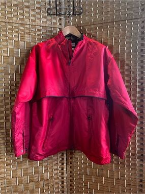 Cutter & Buck CB WeatherTec Red Black Full Zip Windbreaker Jacket XL